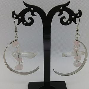Handmade earrings. With natural quartz